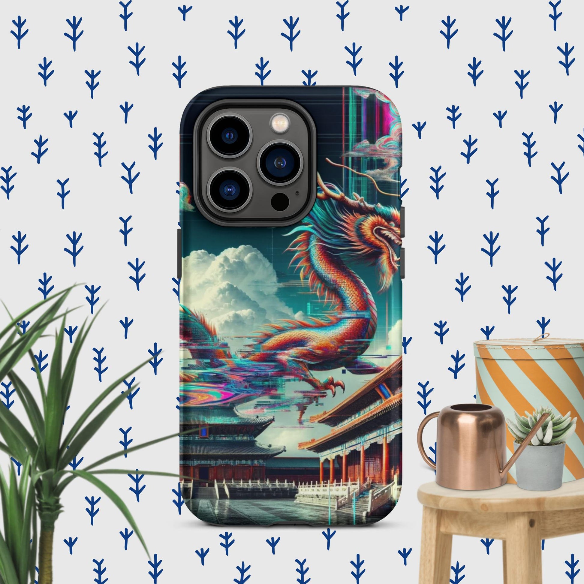 The Hologram Hook Up Matte / iPhone 14 Pro Dragon Glitch Tough Case for iPhone®