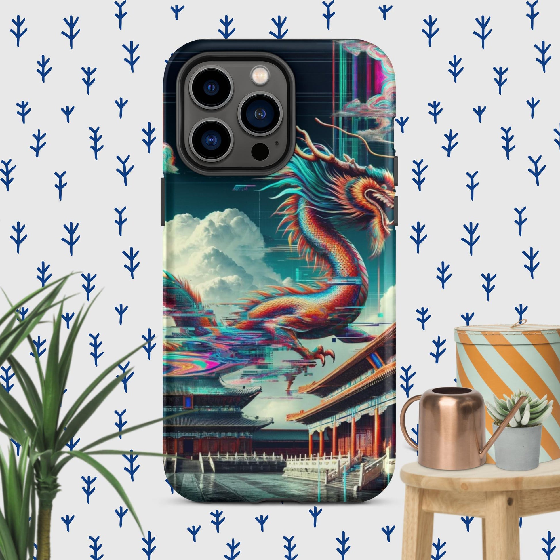 The Hologram Hook Up Matte / iPhone 14 Pro Max Dragon Glitch Tough Case for iPhone®
