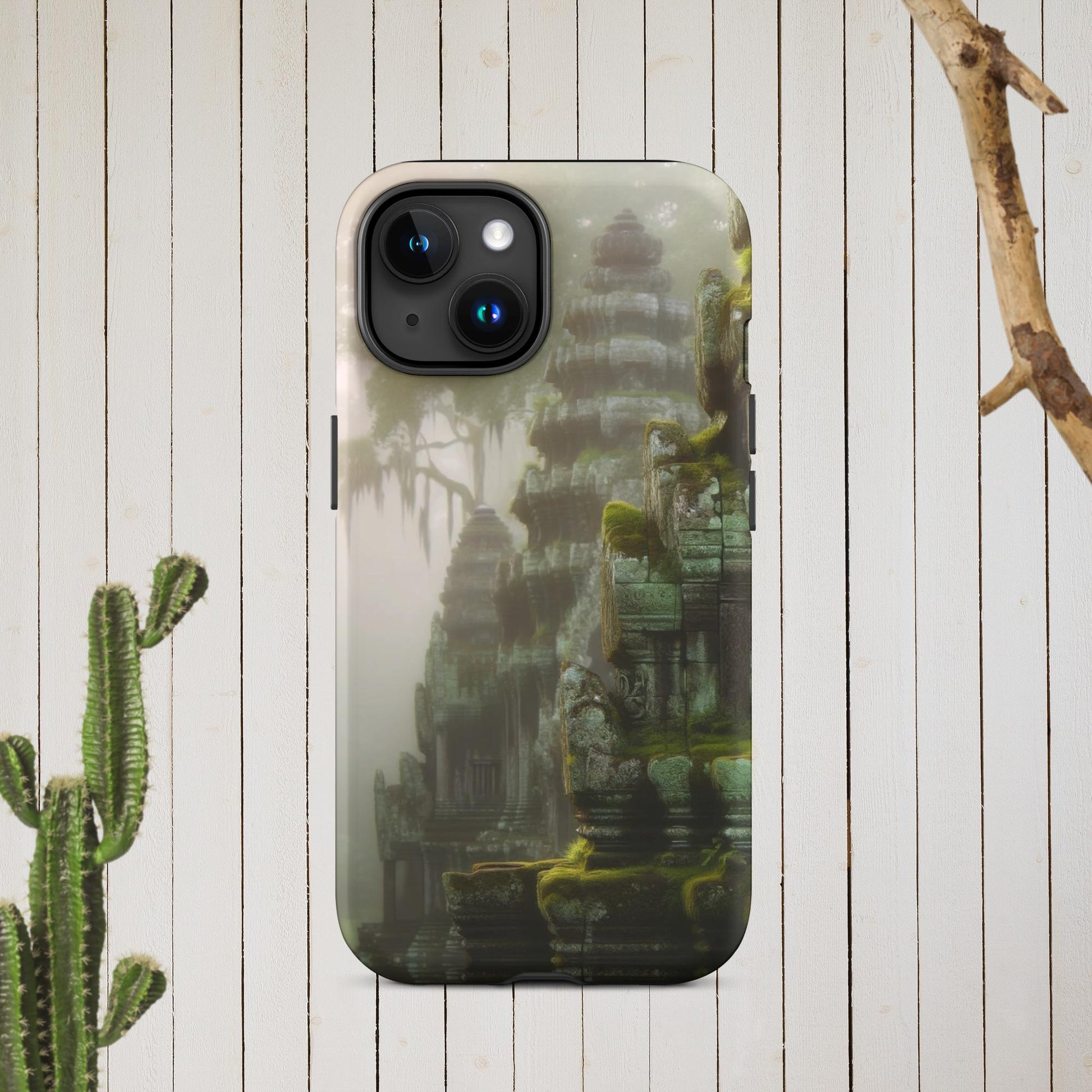 The Hologram Hook Up Matte / iPhone 15 Cascading Temples Tough Case for iPhone®