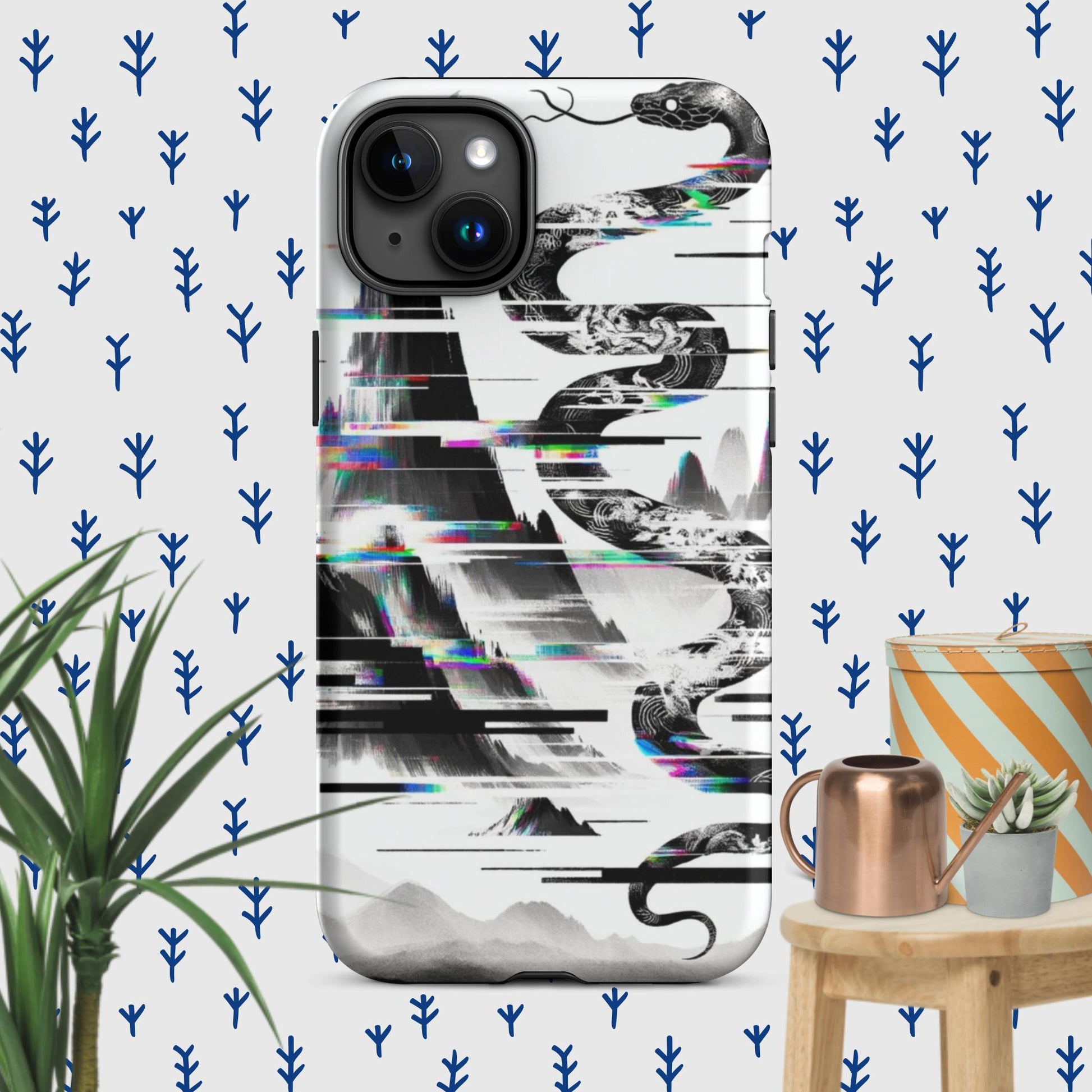 The Hologram Hook Up Matte / iPhone 15 Plus Snake Glitch Tough Case for iPhone®