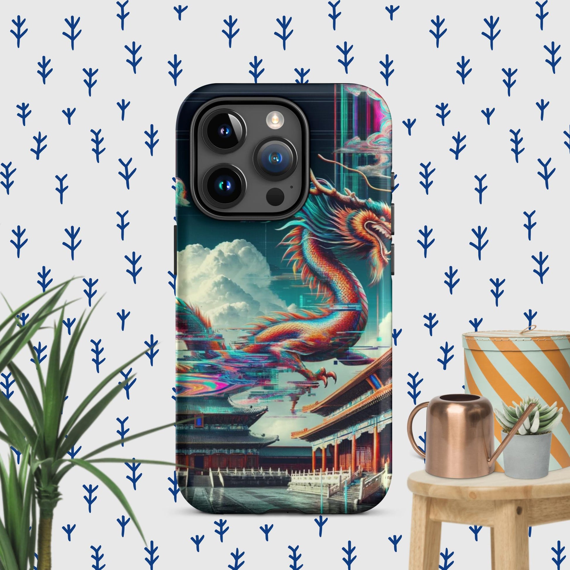 The Hologram Hook Up Matte / iPhone 15 Pro Dragon Glitch Tough Case for iPhone®