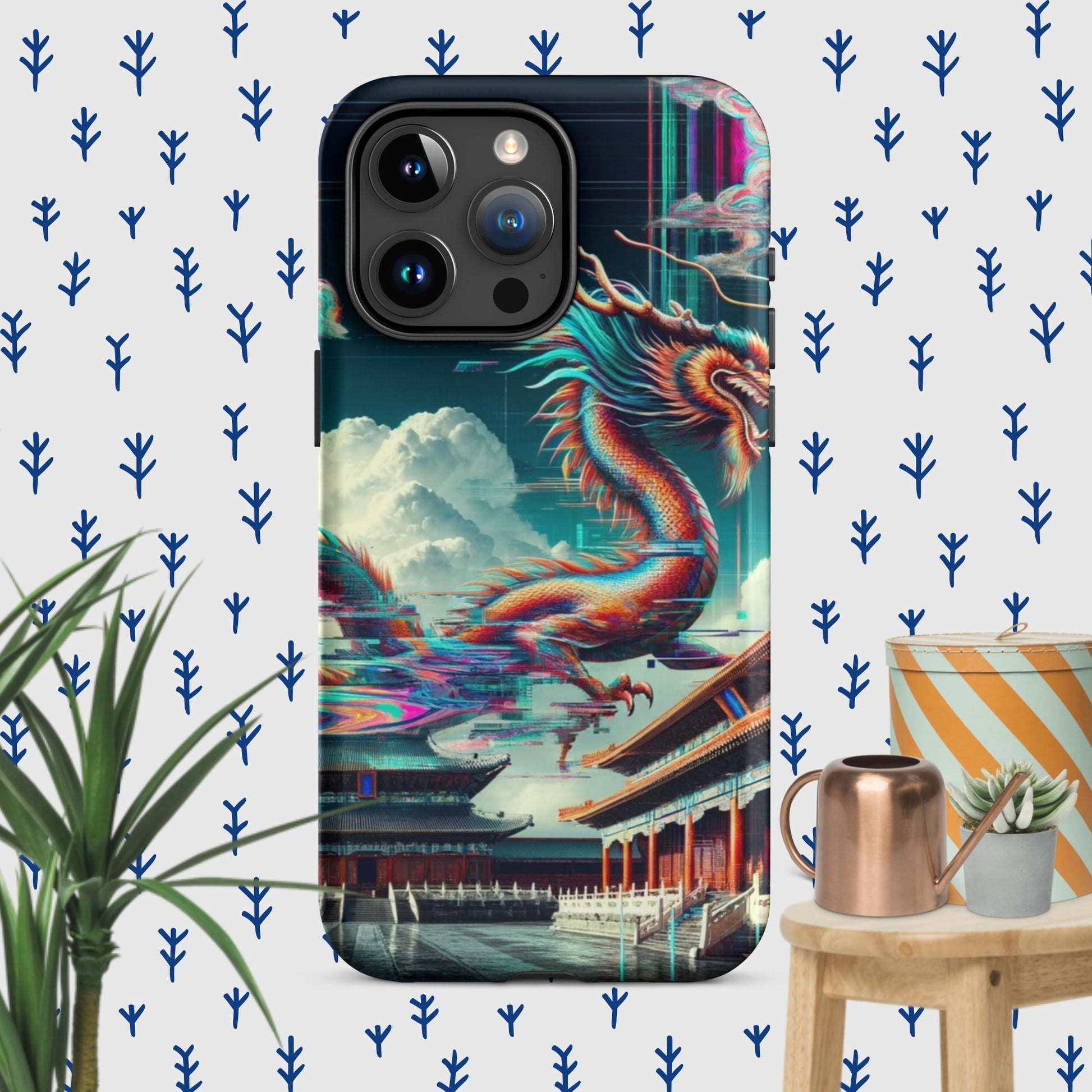The Hologram Hook Up Matte / iPhone 15 Pro Max Dragon Glitch Tough Case for iPhone®