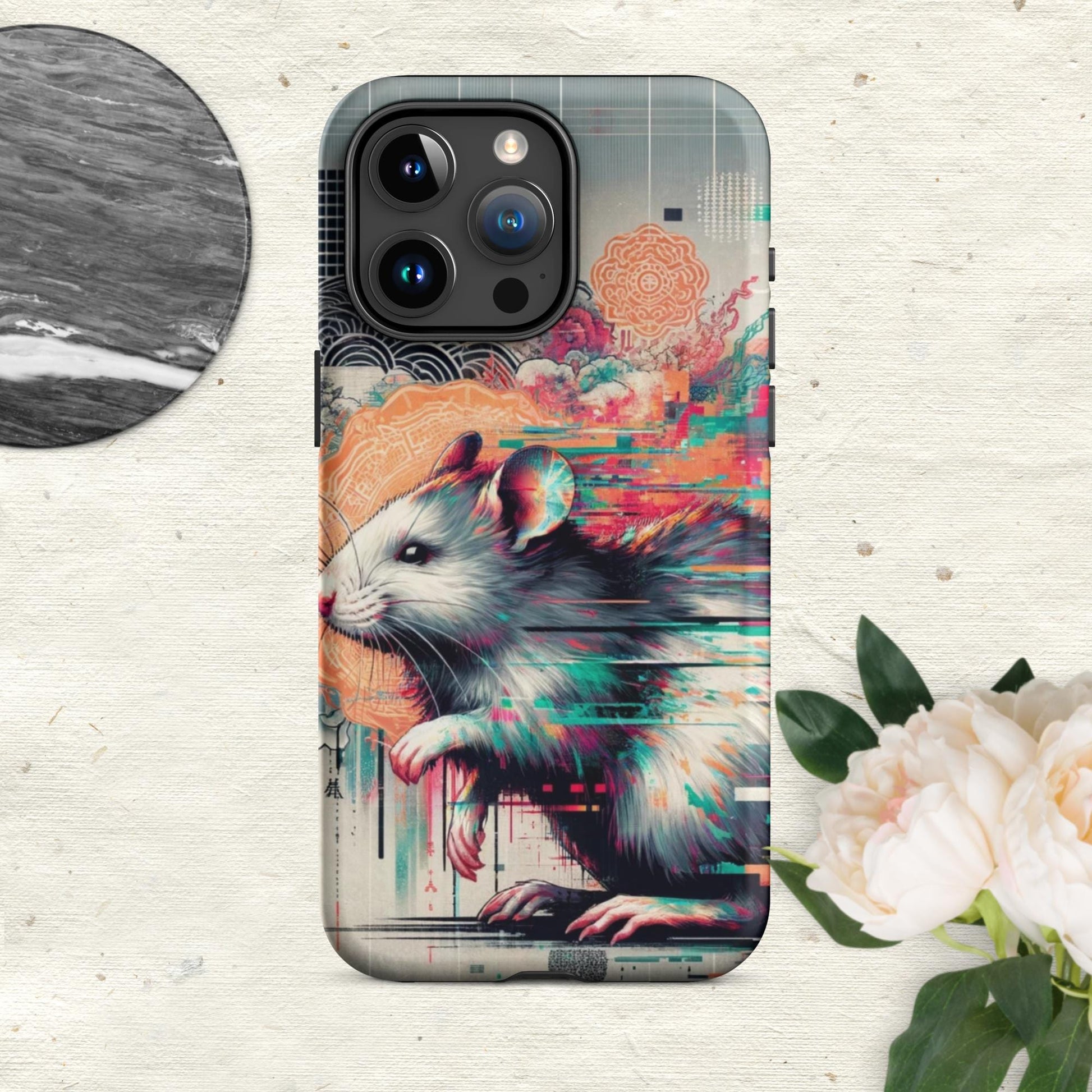 The Hologram Hook Up Matte / iPhone 15 Pro Max Rat Glitch Tough Case for iPhone®