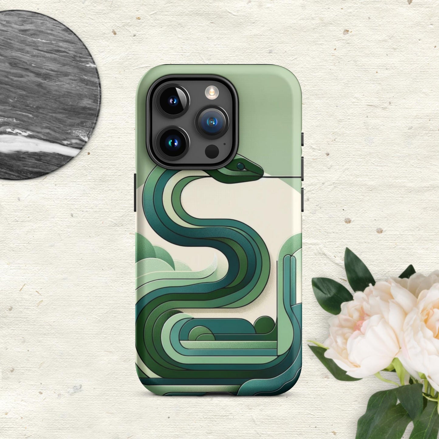 The Hologram Hook Up Matte / iPhone 15 Pro Snake Icon Tough Case for iPhone®
