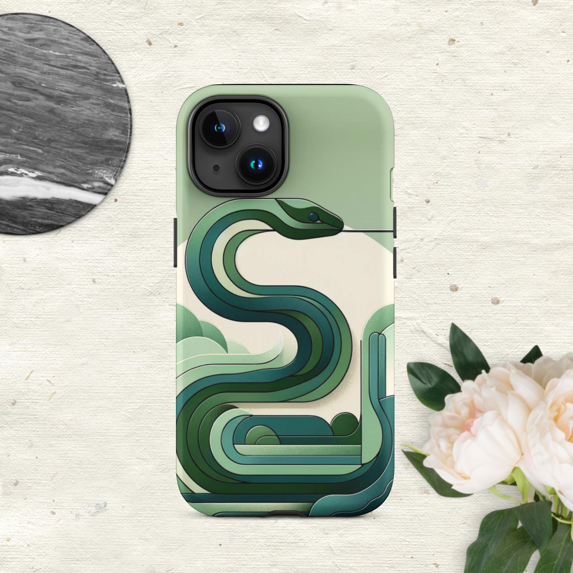 The Hologram Hook Up Matte / iPhone 15 Snake Icon Tough Case for iPhone®