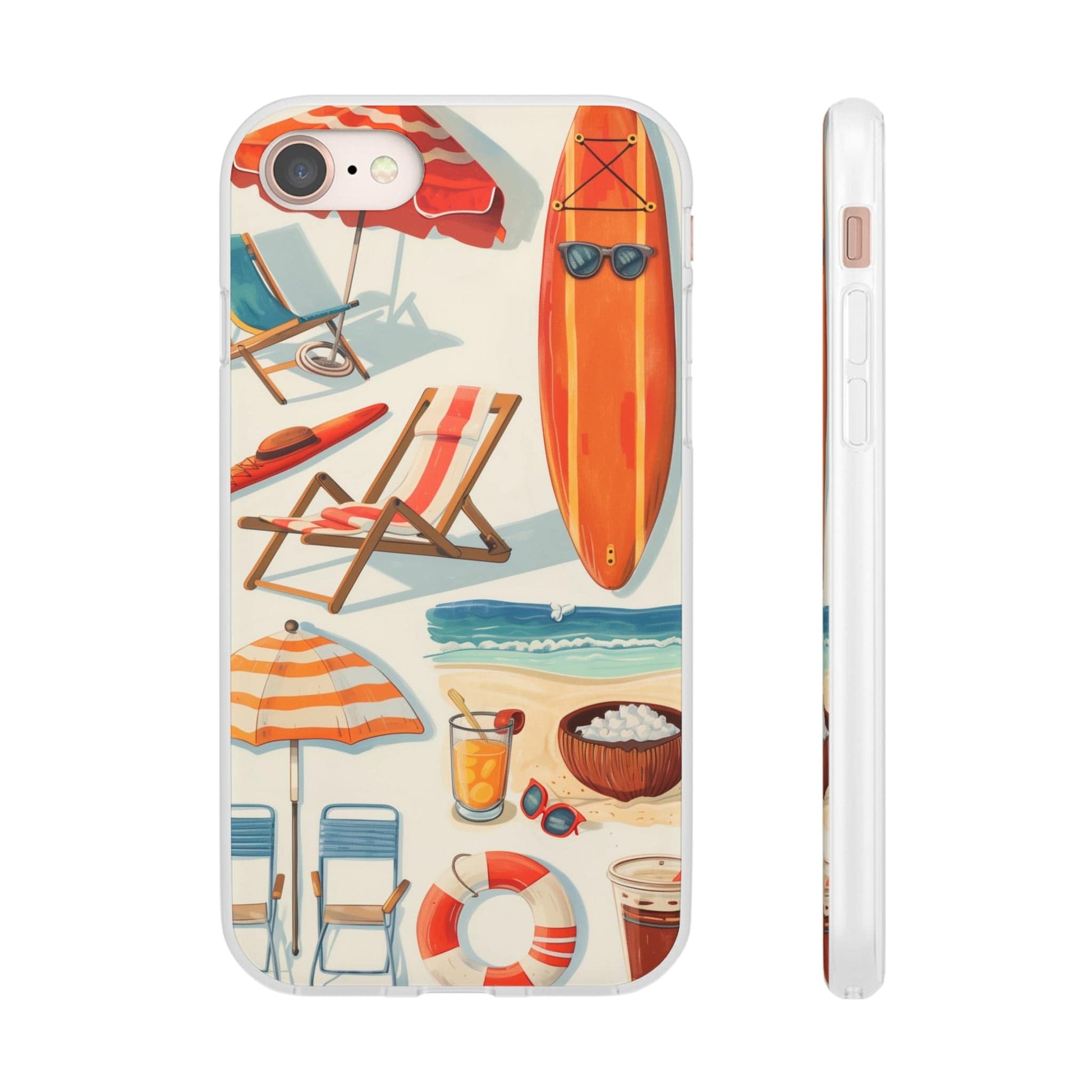 Printify Phone Case Clip Art Summer Vibes Flexi Cases
