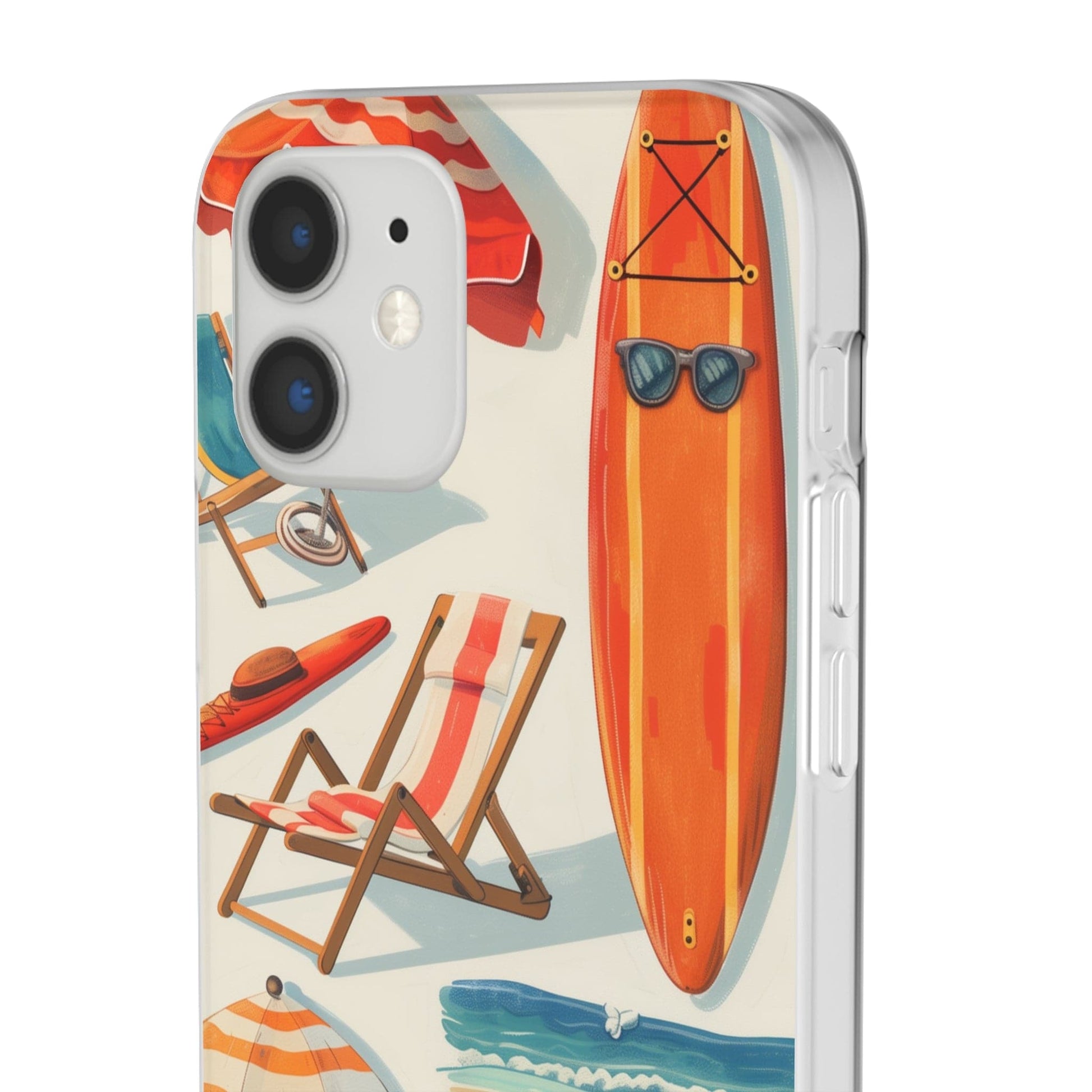 Printify Phone Case Clip Art Summer Vibes Flexi Cases
