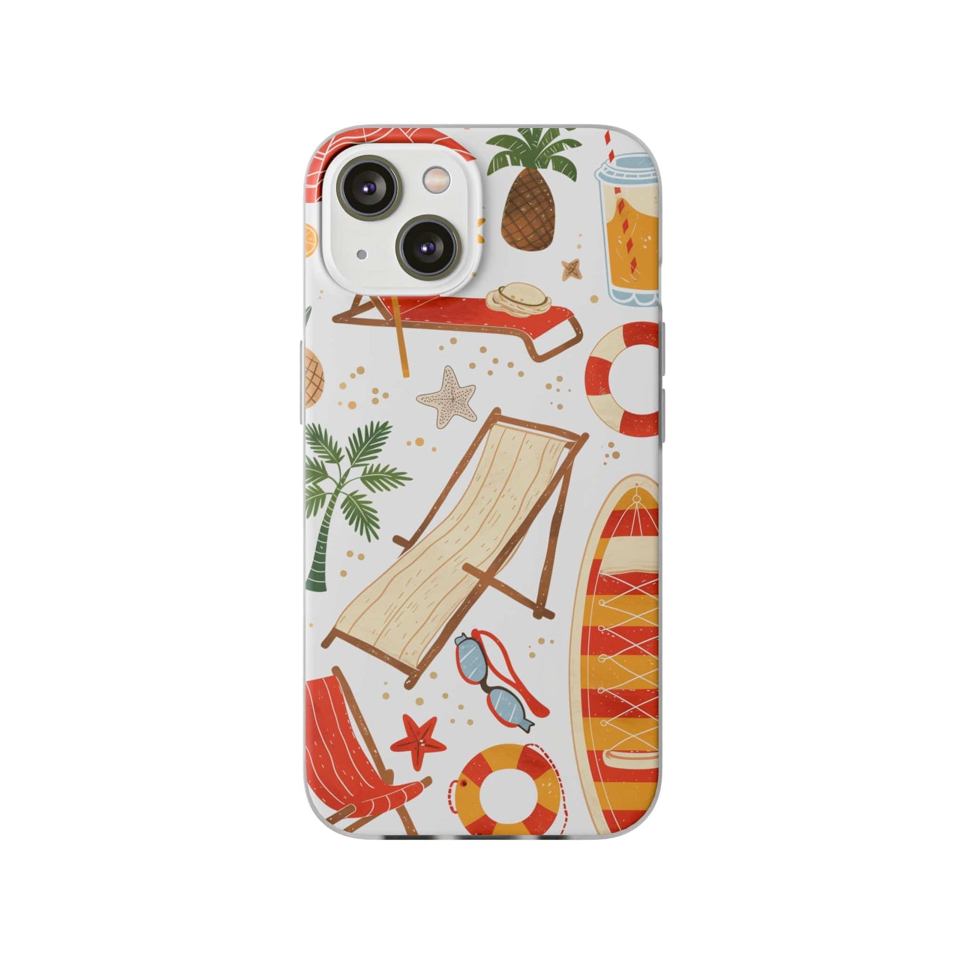 Printify Phone Case iPhone 14 Clip Art Summer 4 Vibes Flexi Cases