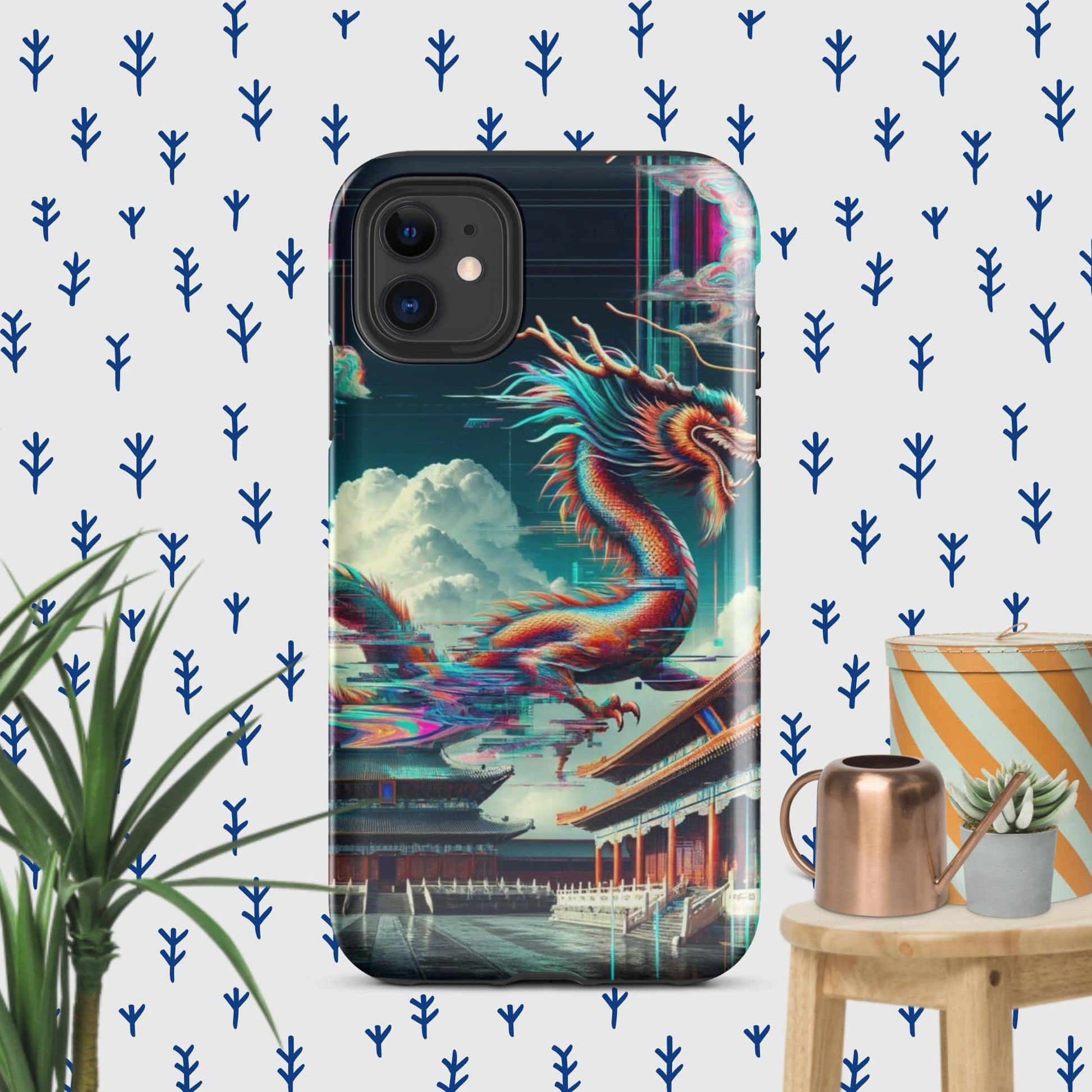The Hologram Hook Up Glossy / iPhone 11 Dragon Glitch Tough Case for iPhone®